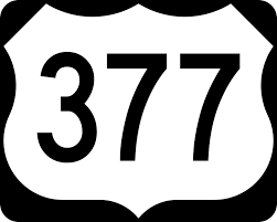 US 377 Highway Marker